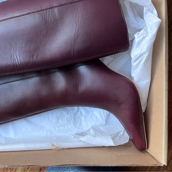Reformation River knee high boots in ruby  Sz 7.5 new in box - Picture 10 of 16
